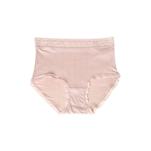 Culotte en soie de mûrier rose clair pour femme avec dentelle et design sans couture