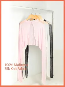 Women's 100% mulberry silk sun protection cardigan with lightweight mesh design
