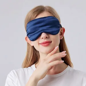 100% Mulberry Silk Sleep Eye Mask 19 Momme Silk Satin Blackout Blindfold For Women Breathable Comfortable Travel Night Eye Cover
