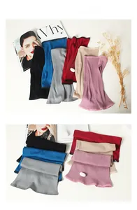Detail of premium wool knit rib texture in six elegant colors for autumn warmth