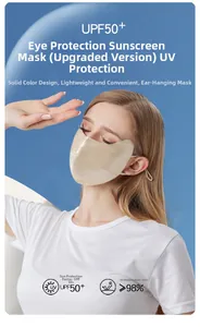 Détail du masque de protection UV en soie de mûrier 100% avec protection des yeux UPF 50+