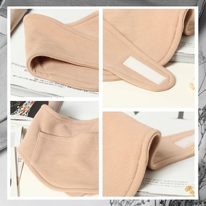 Cache-cou en soie épaisse pour femme avec fermeture velcro et petite poche fonctionnelle