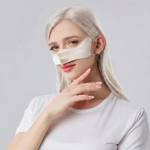 100% Mulberry Silk Nose Mask 19 Momme Antibacterial UPF 50 Plus Sun Protection Adjustable Ear Loops Breathable Face Guard