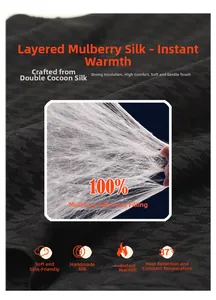 Detail of 100% handmade mulberry silk filling and jacquard texture of the thermal vest