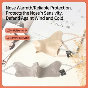 Silk nose mask for protection with 100% pure mulberry silk and adjustable straps
