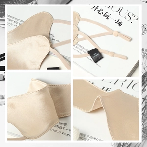 Premium 100% mulberry silk nose mask in champagne gold with adjustable ear loops