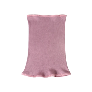 Pink thermal 100% fine wool waist warmer with elastic ribbed knit for stomach protection