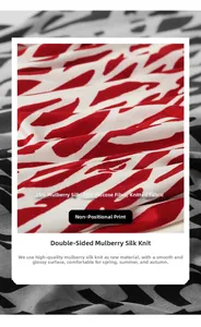 Close-up of premium fabric detail with 25% mulberry silk and animal print texture
