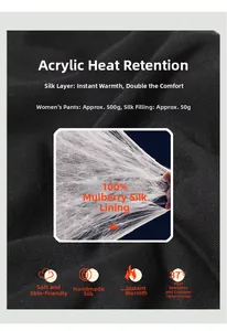 Detailansicht der 100% Maulbeerseide-Füllung und Thermo-Stoff für Winter-Damenleggings