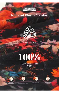 Macro shot of 100% fine wool fabric showing soft knit texture and floral print pattern