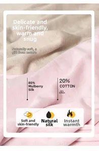Texture detail showing premium 80% silk and 20% cotton knitted fabric in beige and pink
