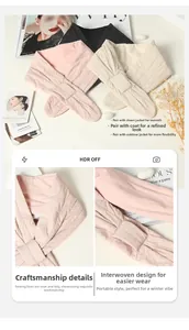 Detail eines Seidenschals mit Steppmuster in Rosa, Beige und Schwarz mit Kreuzdesign