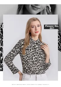 Detail of long sleeve silk shirt featuring abstract black and white letter pattern No. 661