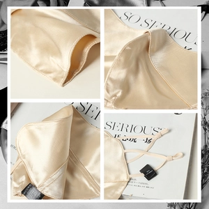 Masque de protection solaire en 100% soie de mûrier champagne avec boucles réglables