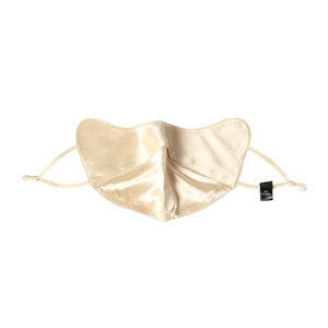 Masque solaire en 100% soie de mûrier champagne doré avec sangles d'oreille réglables