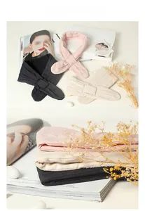 Gesteppte Seidenschals in Schwarz, Rosa und Creme mit praktischem Kreuzverschluss-Design