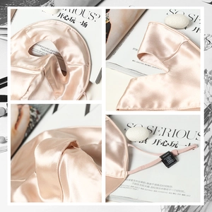 Champagne gold 100% mulberry silk sun protection face mask with eye shield and silk cocoons