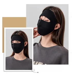Close-up of wool and silk balaclava mask showing skin-friendly and warm thermal fabric
