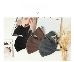 Three-color wool thermal face masks in black, coffee, and grey for outdoor winter protection