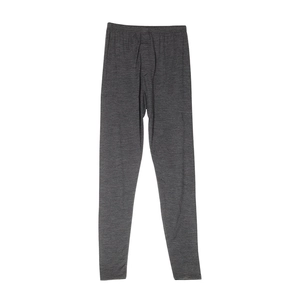 Pantaloni termici da uomo in 100% lana superfine grigio scuro con vita elastica invernale