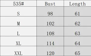 Size guide table for floral fleece vest showing bust and length measurements from S to XXL
