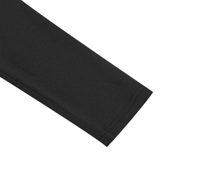 Detailed close-up showing the double-stitched cuffs of this black Christmas vintage dress