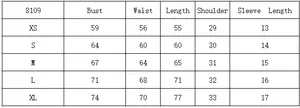 Detailed size chart for vintage polka dot dress with bust and waist measurements