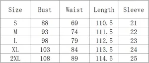 Detailed size chart for retro short sleeve dress showing measurements from S to 2XL