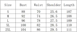 Detailed size chart for the green polka dot dress showing bust, waist, and length in cm
