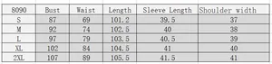 Detailed size guide table for retro 50s long dress with bust and waist measurements