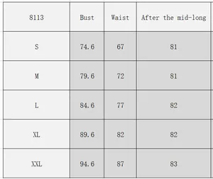 Size chart for vintage polka dot halter dress showing bust and waist measurements in cm