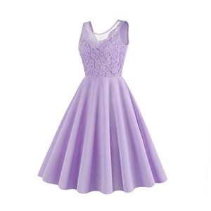 Close-up of intricate lavender lace floral bodice and delicate mesh neckline detail
