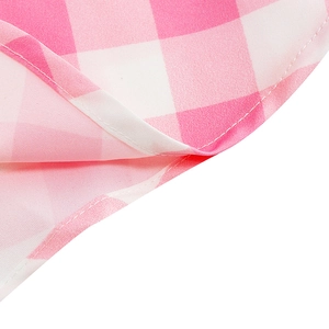 Pink and white plaid vintage retro dress showing high-quality fabric texture and sewing detail