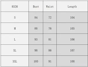 Guida alle taglie per l'abito a quadri rosa 8526 dalla S alla XXL con misure