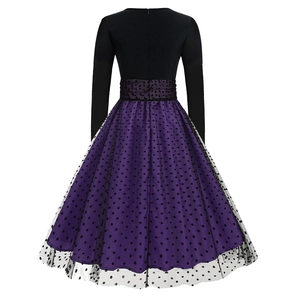 Detail view of the back showing the hidden zipper and vintage polka dot mesh skirt