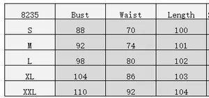 Detailed size chart for retro embroidered mesh dress showing S to XXL measurements