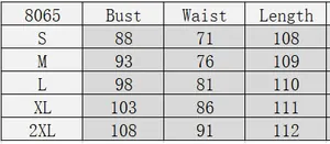 Guide des tailles détaillé pour robe en tulle brodé avec mesures de poitrine et de taille
