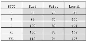 Detailed size chart for retro bow floral dress showing bust waist and length metrics