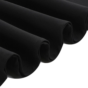 Vintage V-neck striped pleated maxi dress in black fabric with textured belt detail