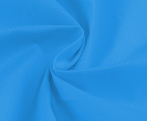 Gros plan sur un tissu tricoté élastique bleu vif avec une texture de maille fine