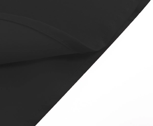 Detailed macro view of the black fabric stitching and durable woven textile edge