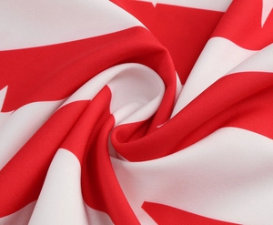 Macro shot of Union Jack pattern fabric with high-quality twill weaving texture