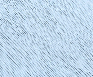 Macro shot of the light blue textured seersucker fabric with fine wavy pleats