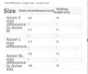 Size chart for bamboo linen short sleeve shirt showing chest and length measurements