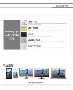 Detailed fabric care guide for cotton, lace, and polyester with color display chart