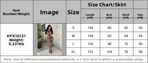 Detailed size chart for the backless leopard print sleeveless maxi dress in S to XL