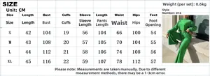 Tableau des tailles pour ensemble femme sweat à capuche et pantalon large, du S au XL