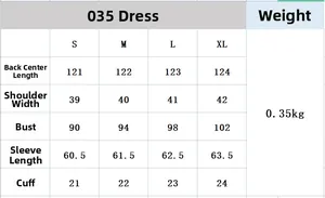 Detailed size chart for floral V-neck maxi dress with measurements for S to XL sizes