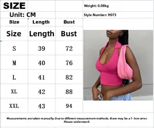Größentabelle für geripptes U-Ausschnitt Crop Top mit detaillierten Maßen in Zentimetern