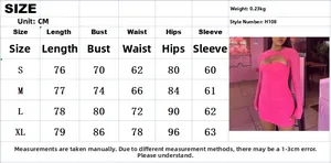 Guide des tailles pour robe courte moulante rose fuchsia à manches longues